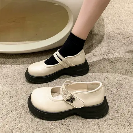 玛丽珍女鞋2024春季新款配裙子温柔法式小皮鞋英伦风厚底气质单鞋商品大图