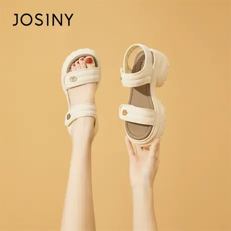 Josiny/卓诗尼运动凉鞋女厚底2024春季新款超火百搭罗马松糕女鞋商品大图