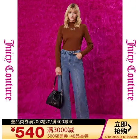 Juicy Couture橘滋23秋冬新款金属扣女式牛仔裤商品大图