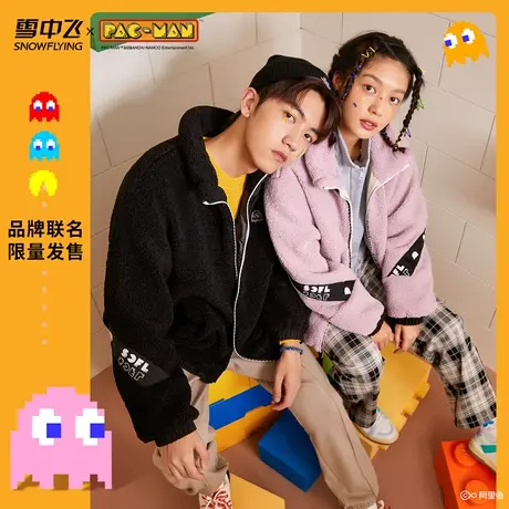 雪中飞2023秋冬新款情侣印花时尚廓形女短款羽绒服外套潮商品大图