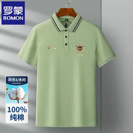 罗蒙夏季薄款纯棉男士POLO衫短袖T恤高端刺绣休闲翻领半袖上衣N2Z商品大图