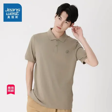 JW真维斯男装2025春季新款休闲简约商务男士潮流短袖Polo衫爸爸商品大图