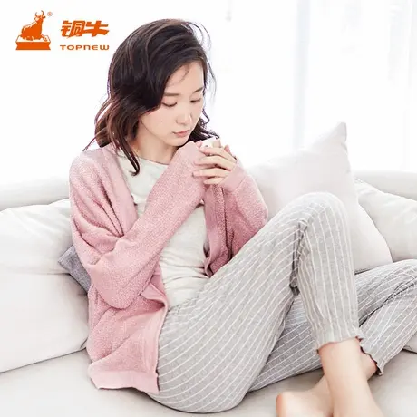 铜牛BLESS系列仿马海毛女开衫落肩oversize无扣中长款上衣VS052商品大图