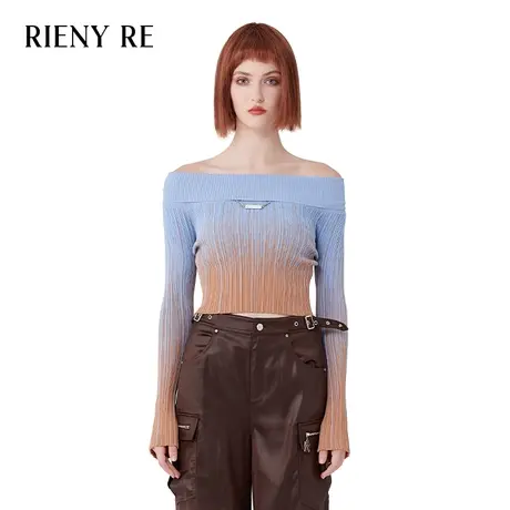 RIENYRE针织衫女初秋女装新款别致漂亮小衫2023披肩吊带外搭上衣商品大图
