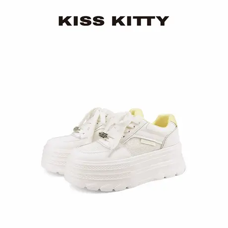 KISSKITTY厚底小白鞋女25新款夏季透气增高休闲运动板鞋子女百搭商品大图