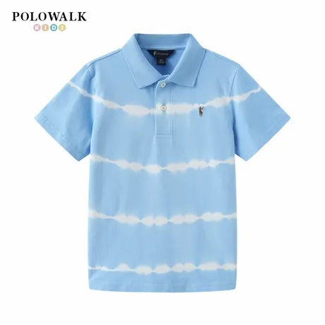 POLOWALK童装2025新品夏季短袖翻领T恤男童polo衫上衣休闲条纹图片