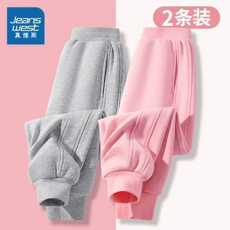 真维斯童装女童初秋裤子2025新款休闲直筒裤儿童灰色运动裤春秋款图片