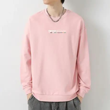 380g重磅卫衣男纯棉圆领长袖t恤宽松潮流秋冬摇粒绒套头无帽上衣商品大图