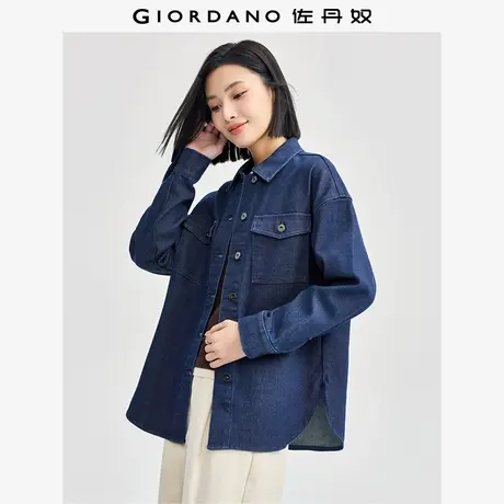 佐丹奴外套女装重磅泡芙牛仔工装口袋翻领外套 05374708商品大图