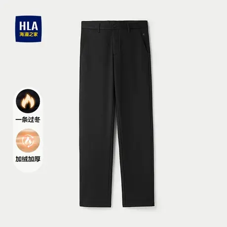 HLA/海澜之家一条过冬休闲裤2025秋冬加绒加厚深裆直筒保暖长裤男商品大图
