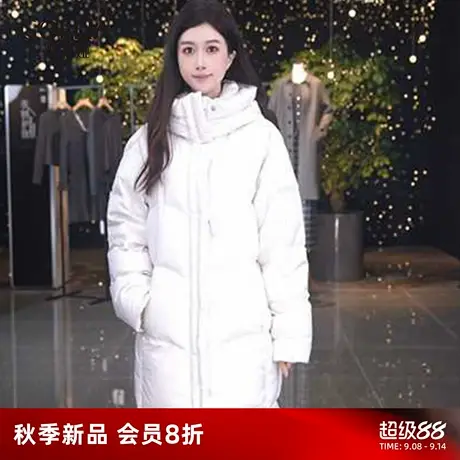 歌莉娅冬季新品茧型中长款连帽鹅绒服1ECL8C430图片
