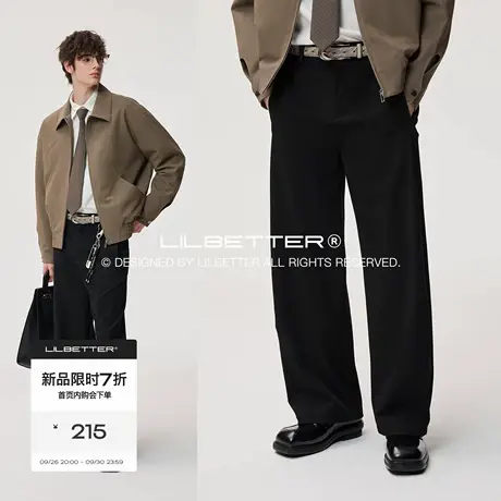 Lilbetter重磅TR立体弯刀廓形西裤2025冬简洁干练通勤休闲长裤LB商品大图
