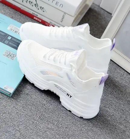 透气网面小白鞋女2023新款夏季百搭旅游平底女鞋休闲运动鞋老爹鞋商品大图