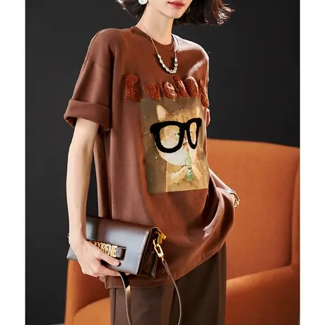 宝诗黎【新品价188元】圆领字母印花短袖T恤HY4223商品大图