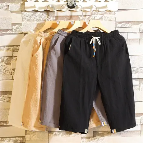 短裤男士七分裤休闲宽松五分中裤夏季薄款7分裤潮流裤子男7分马裤商品大图