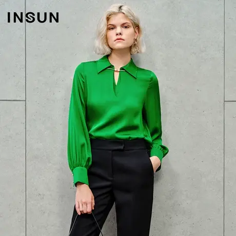 INSUN恩裳线上专选秋季19姆米弹力桑蚕丝衬衫商品大图