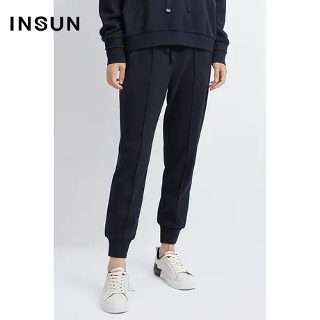 INSUN恩裳冬季羊毛百搭休闲束脚裤图片