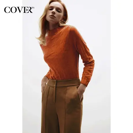 COVER冬季美丽诺肌理感羊毛打底毛针织衫图片