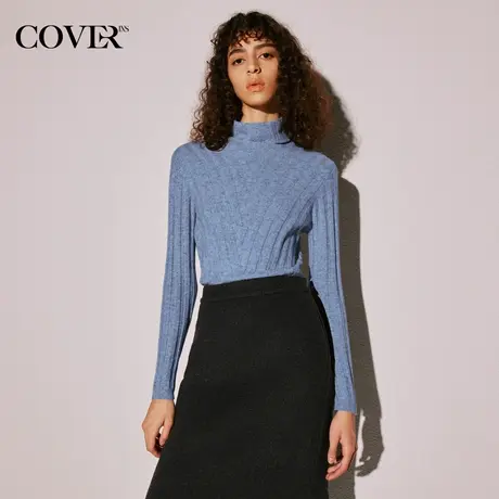 COVER冬季高领打底衫羊绒羊毛针织衫图片