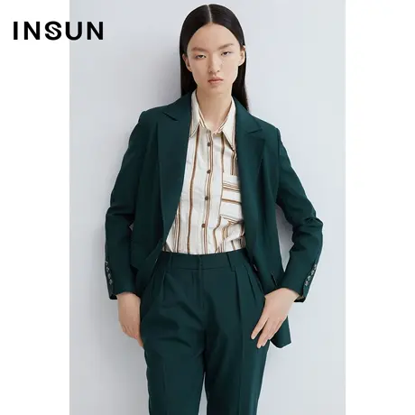 INSUN恩裳春季微收腰一粒扣西装外套商品大图
