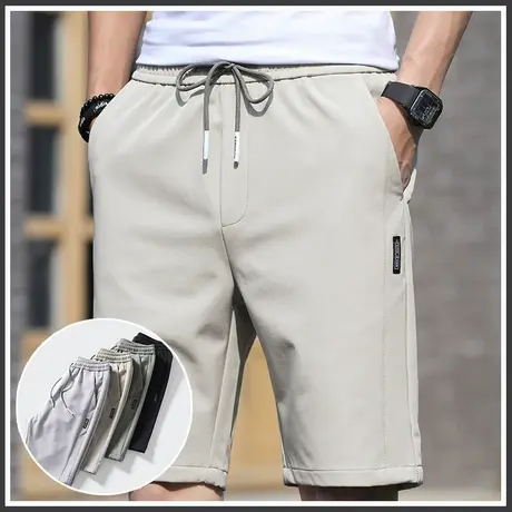 春夏季薄款冰丝速干工装短裤潮男外穿大裤衩男士休闲五分裤中裤子商品大图