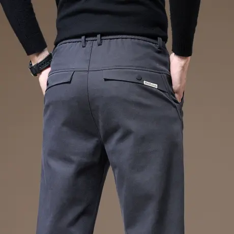 秋冬款休闲长裤男士直筒宽松冬季2023新款冬天加厚商务西裤男裤子商品大图