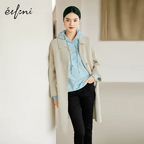 【商场同款】伊芙丽2021冬季新款设计感小众连帽卫衣女1CA301571图片