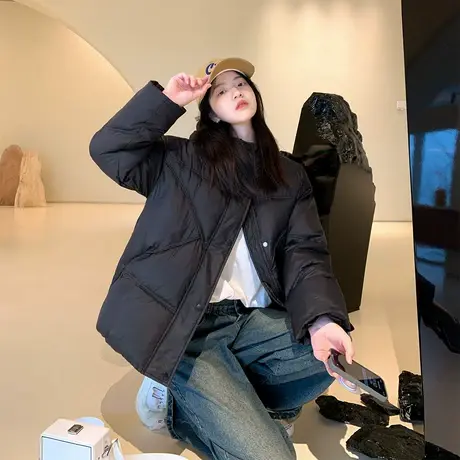 OtherMix短款面包服棉服女2023冬季新款时尚加厚保暖连帽棉衣外套图片