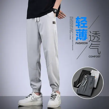 夏季薄款束腿九分棉麻休闲裤男士夏天男生小脚运动亚麻男裤子夏裤商品大图