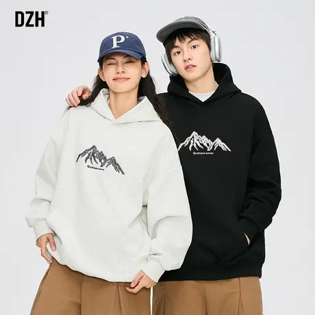 情侣卫衣男春季连帽潮牌休闲长袖上衣2024新款情侣装外套百搭帽衫商品大图