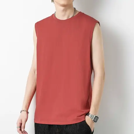 230g重磅纯棉背心男夏季宽松运动坎肩篮球健身液氨长绒棉无袖t恤商品大图