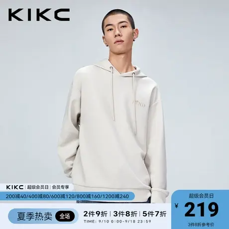 kikc卫衣男2023春夏新款商场同款花卉贴布绣印花痞帅潮流连帽外套图片