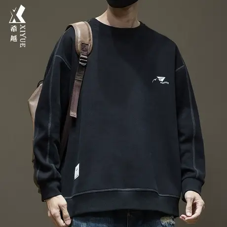 希越秋季大码重磅套头卫衣男新款秋冬爆款男士潮加绒加厚加大男装图片