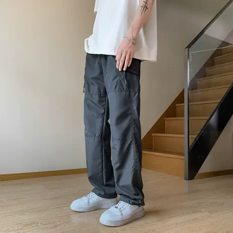 防水冲锋裤男款夏季薄款日系工装修身直筒裤子美式高街潮牌休闲裤商品大图