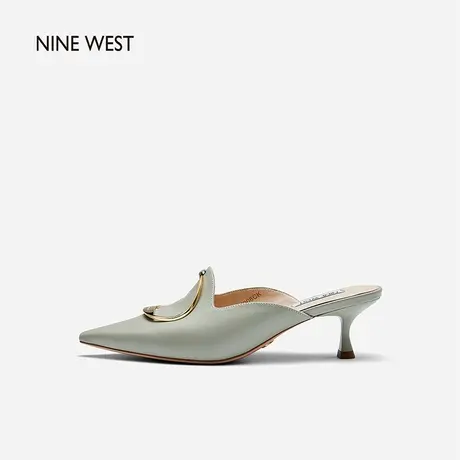 Nine West/玖熙2023新款夏外穿包头半拖鞋女法式小众高级感穆勒鞋图片
