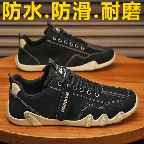回力男鞋冬季2023新款运动休闲工作上班防滑防水耐磨黑色劳保潮鞋商品大图