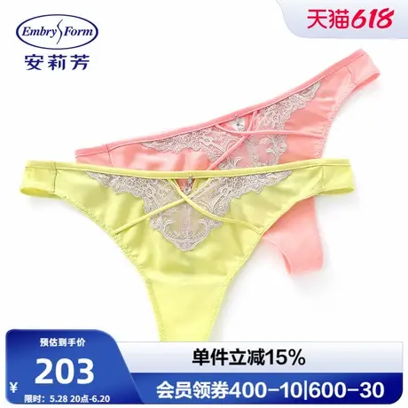 安莉芳专柜新品拼接蕾丝性感低腰丁字裤镂空T裤女士内裤E300888商品大图