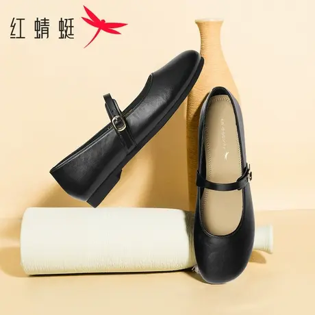 红蜻蜓玛丽珍女鞋2025新款平底单鞋女气质百搭夏季女款法式小皮鞋商品大图