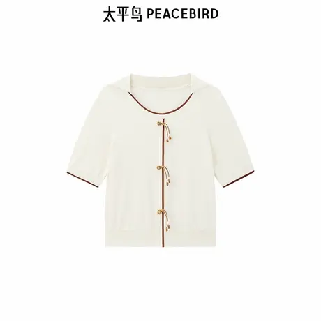 国风撞边线套衫图片