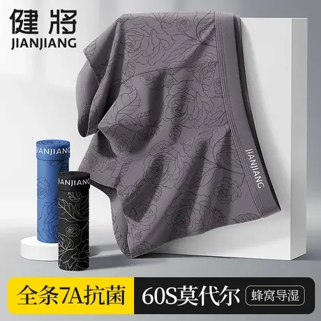 健将莫代尔男士内裤男款冰丝四角短裤男生运动薄款潮流大码平角裤商品大图