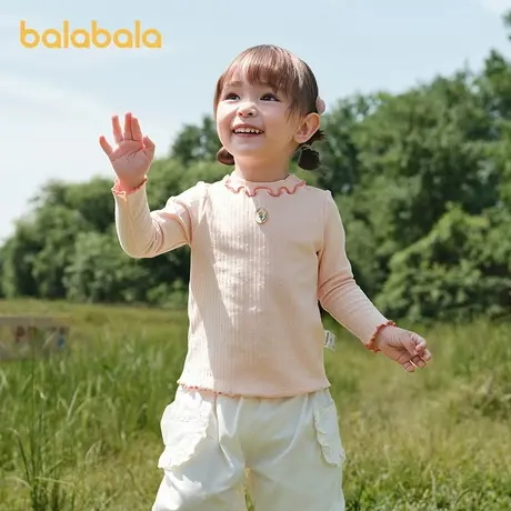 巴拉巴拉balaOne童装女童长袖t恤儿童宝宝打底衫2025秋季新款上衣图片