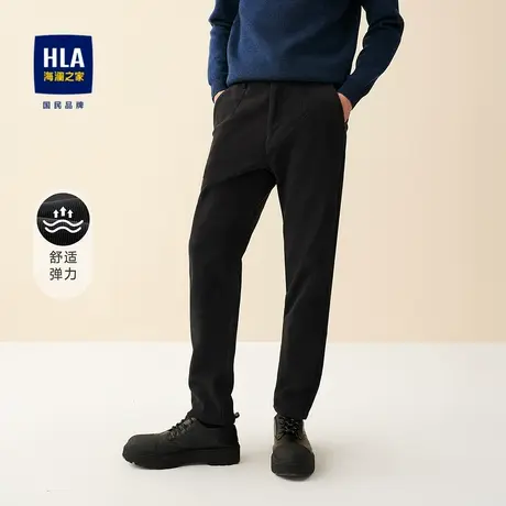 HLA/海澜之家温暖灯芯绒休闲裤条纹款式加厚宽松窄脚微弹裤子男商品大图