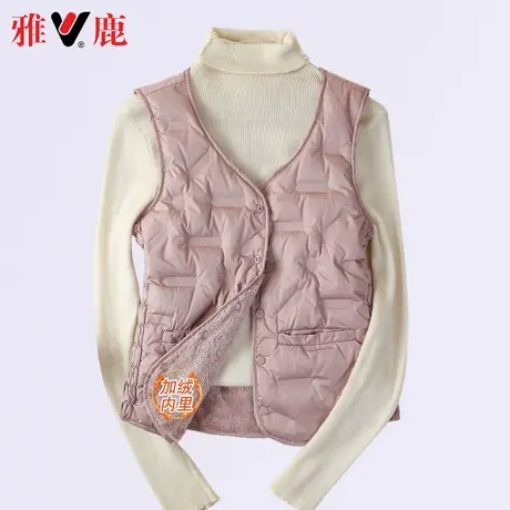 雅鹿2025新款羽绒马甲女冬轻薄修身保暖短款百搭背心马夹内穿内胆商品大图