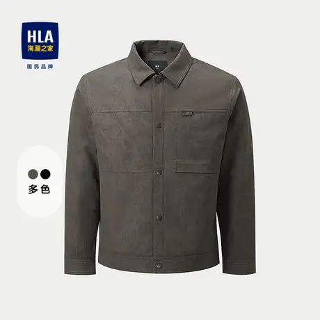 HLA/海澜之家山不在高系列棉服25秋冬新翻领肌理面料织唛外套男商品大图