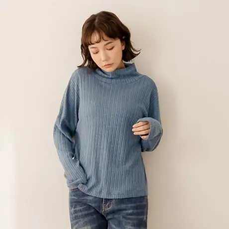 桔熊秋冬季通勤弹力高领针织衫温暖长袖上衣女胖妹妹大码AB17894图片