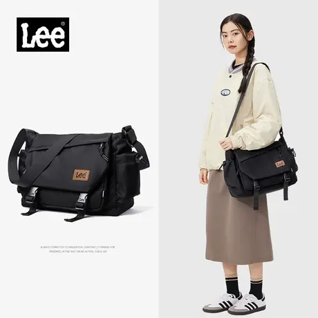 Lee街头潮流斜挎包男通勤上班单肩包大容量邮差包女挎包轻便背包图片
