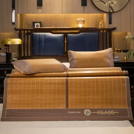 2026新款亲肤可折叠双面竹凉席席子凉席图片