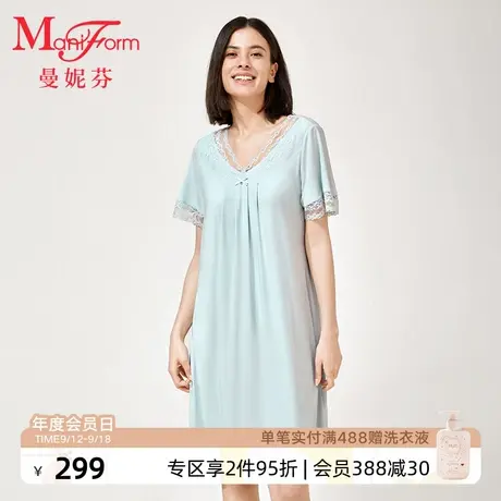 【带胸垫】曼妮芬性感短袖裙装女家居服舒适睡衣睡裙20310733商品大图