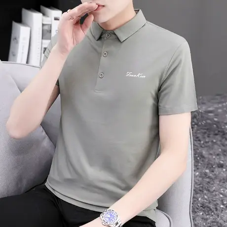 莫代尔短袖t恤男士翻领polo衫保罗冰丝半袖男装夏季商务休闲百搭商品大图