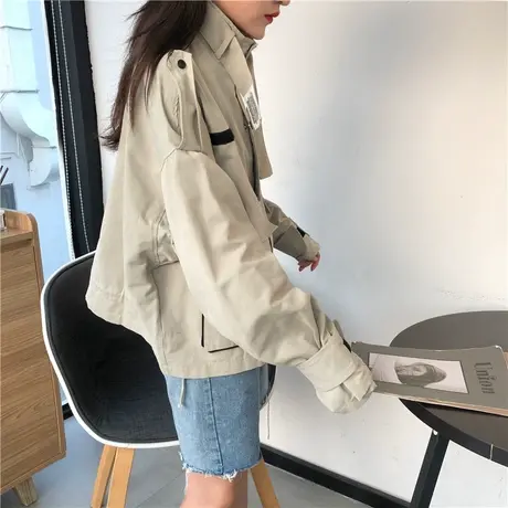 2023新款初秋季风衣工装短款外套女春秋宽松bf百搭韩版薄款潮ins商品大图